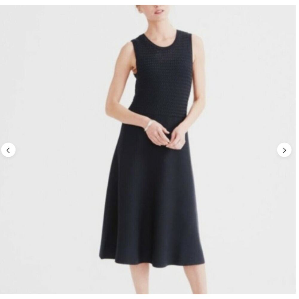 Eileen Fisher Washable Wool Crepe Sleeveless Knit Black Italian Yarn Size XXS